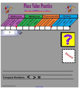 Place Value Practice Smartboard  Lesson Grades 3-5